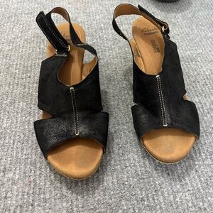 Clark’s Black Suede Wedge